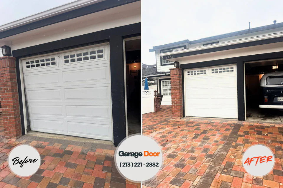 Before and after: garage door repair Marietta-Alderwood, WA